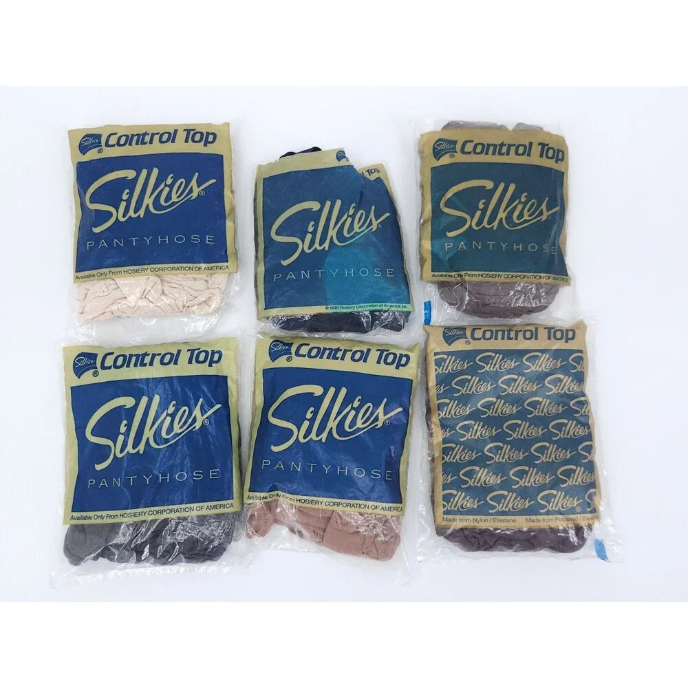 Vintage HCA Silkies Pantyhose Lot 6 NOS Sealed 1994 Control Top Support Legs